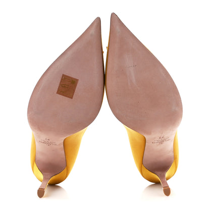 Valentino Garavani Satin Crystal One Stud 100mm Pumps 39 Gold Golden Shadow 5 of 9