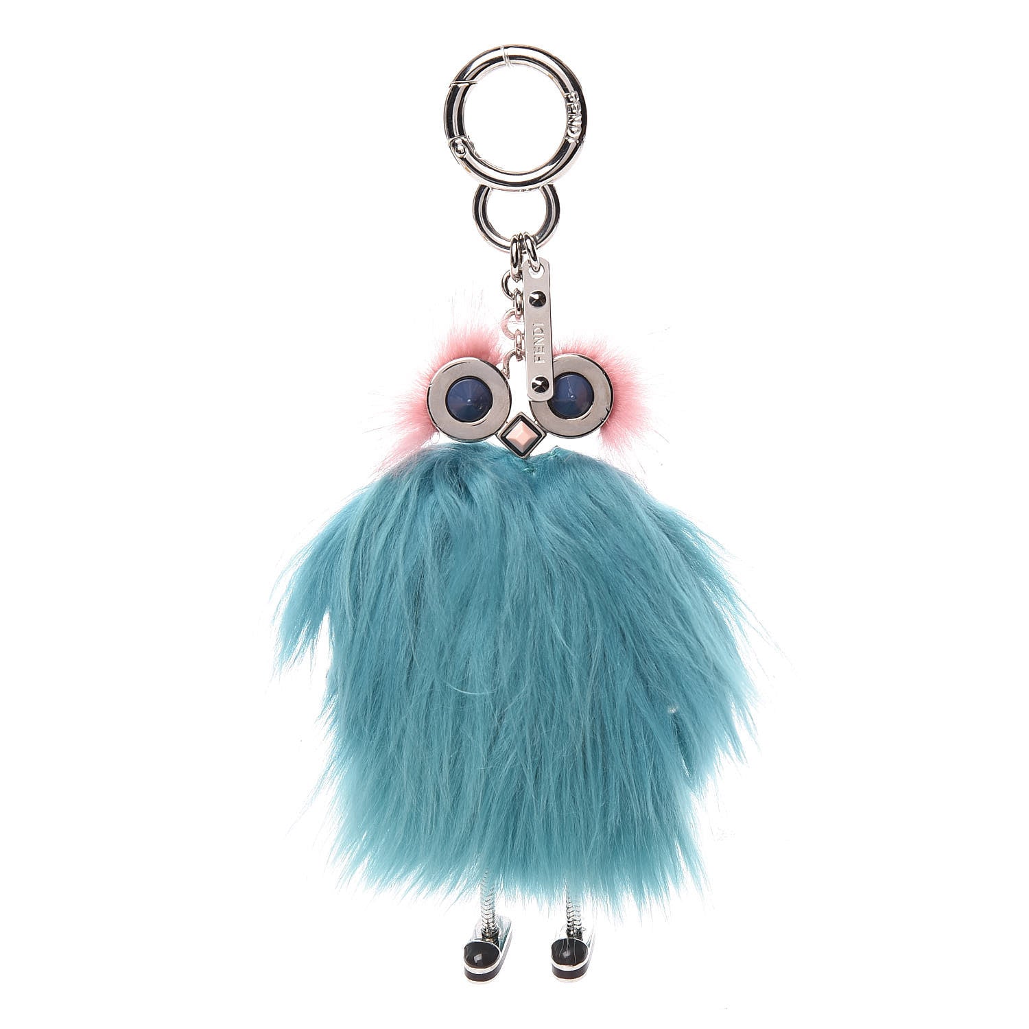 Fendi Mink Alpaca Fur Hypnoteyes Witches Bag Charm Acqua 1 of 4