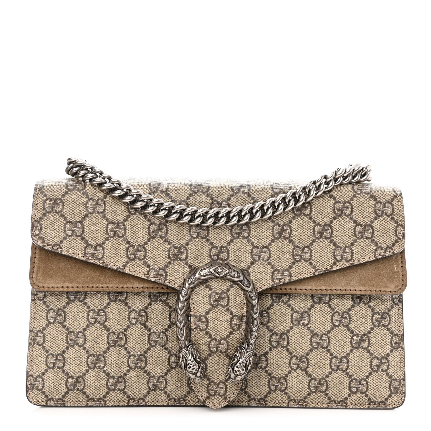 Gucci GG Supreme Monogram Small Dionysus Shoulder Bag Taupe 1 of 10