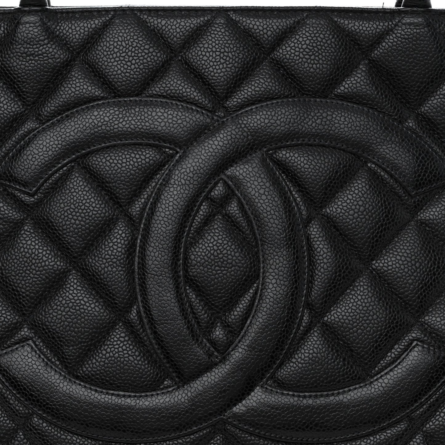 Caviar Quilted Medallion Tote Black