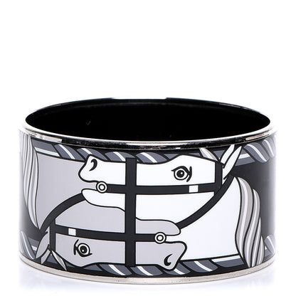 Hermes Enamel Printed Quadrige Extra Wide Bracelet 65 1 of 5