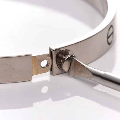 Cartier 18K White Gold LOVE Bracelet 19 7 of 8