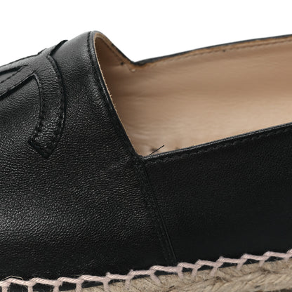 Chanel Lambskin CC Espadrilles 37 Black 9 of 9