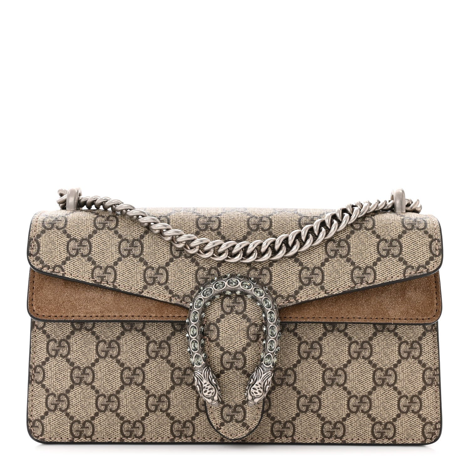 Gucci GG Supreme Monogram Small Dionysus Shoulder Bag Taupe 1 of 10