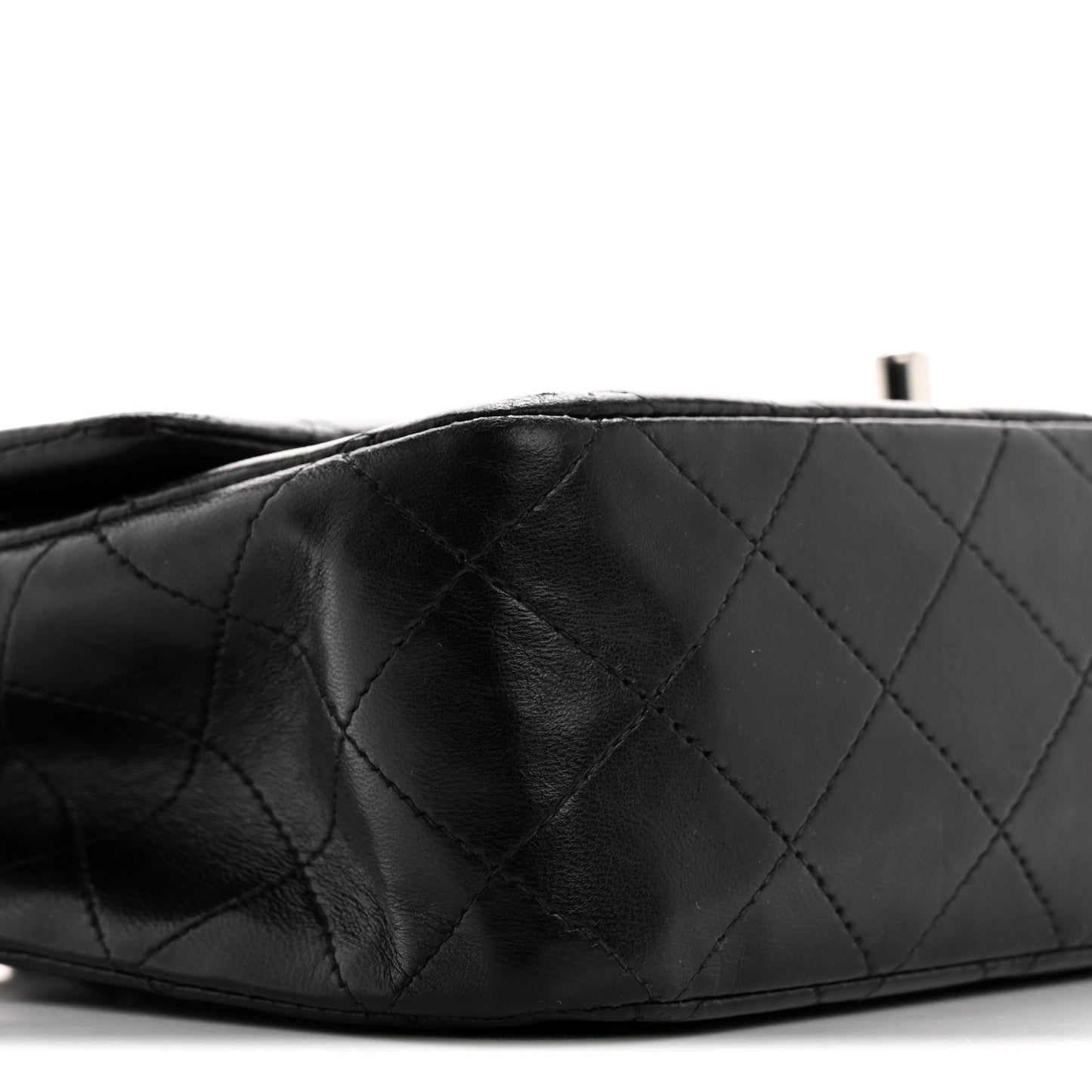 Lambskin Quilted Medium Double Flap Black