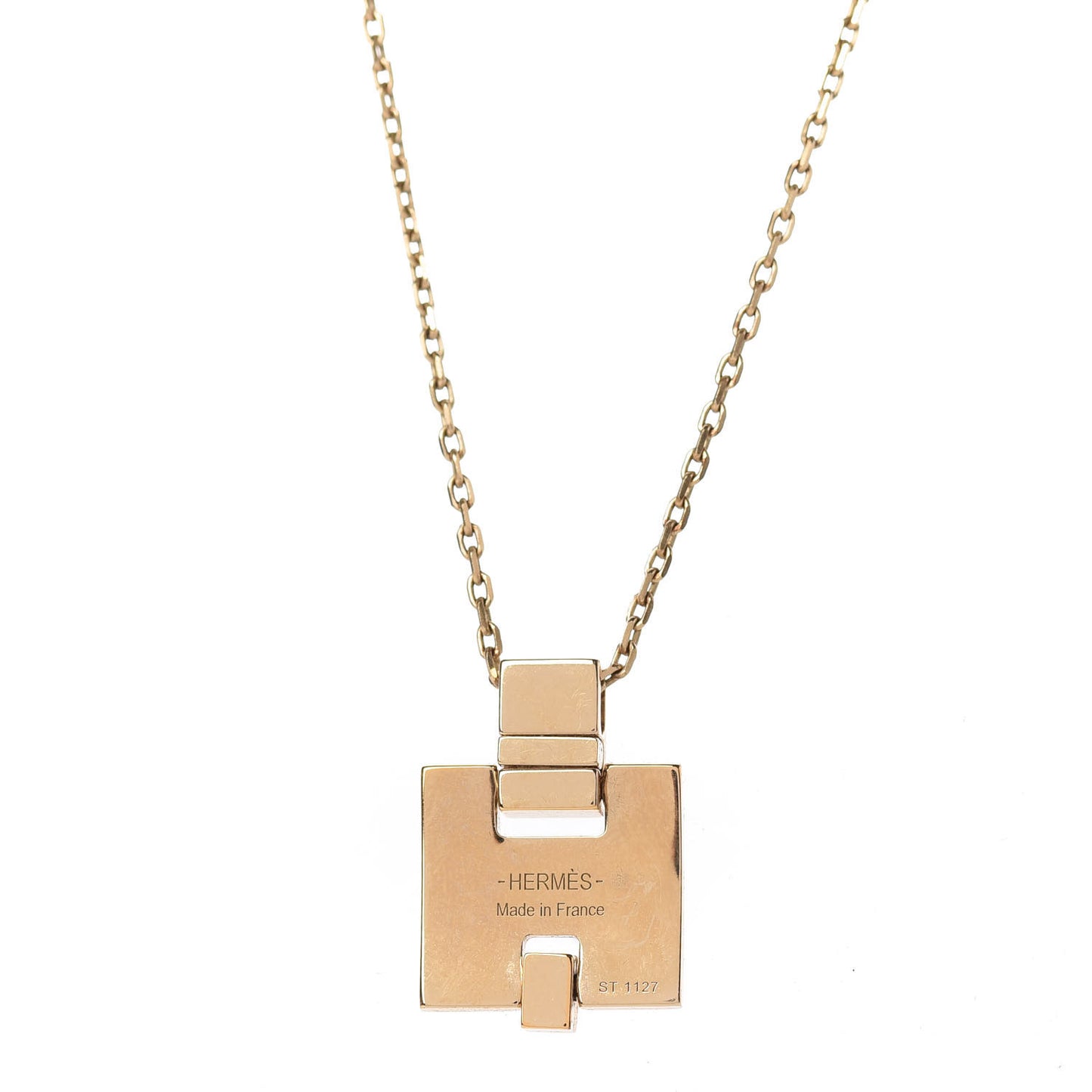 Gold Plated Lacquered Eileen Pendant Necklace Orange Fonce