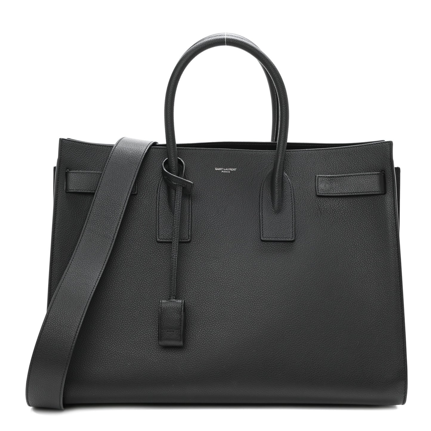 Grained Calfskin Large Sac De Jour Carryall Black