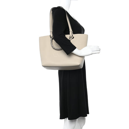 Loewe Grained Calfskin Small Anagram Tote Light Oat 2 of 9
