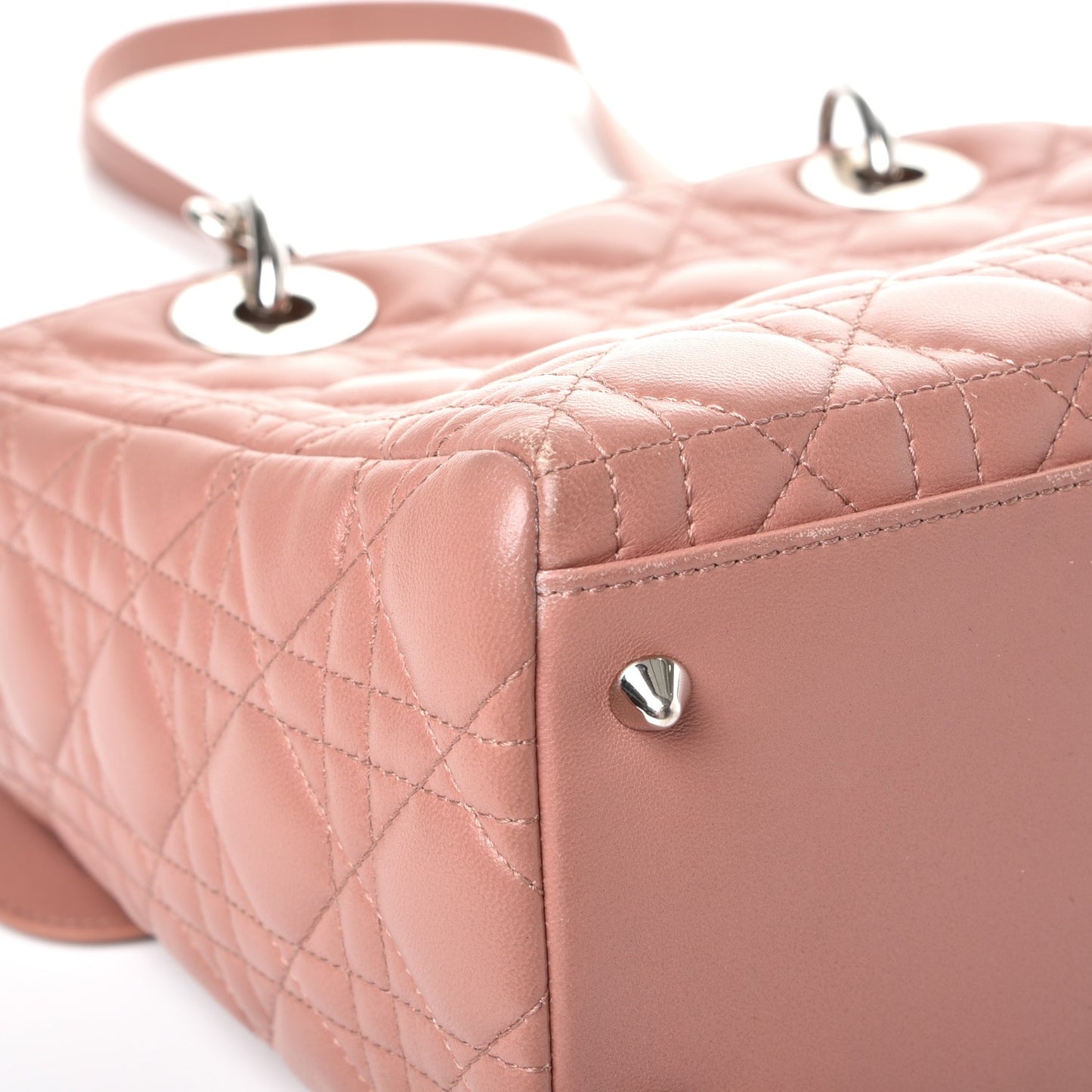 Lambskin Cannage Medium Lady Dior Bois de Rose