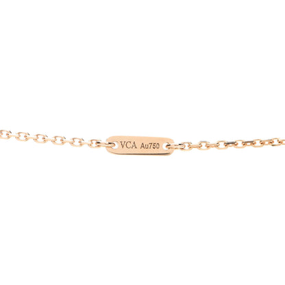 Van Cleef & Arpels 18K Rose Gold Carnelian Sweet Alhambra Pendant Necklace 3 of 5