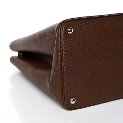 Prada Saffiano Cuir Twin Tote Cacao 5 of 13