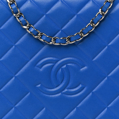 Chanel Lambskin Quilted Diamond CC Wallet On Chain WOC Blue 8 of 10