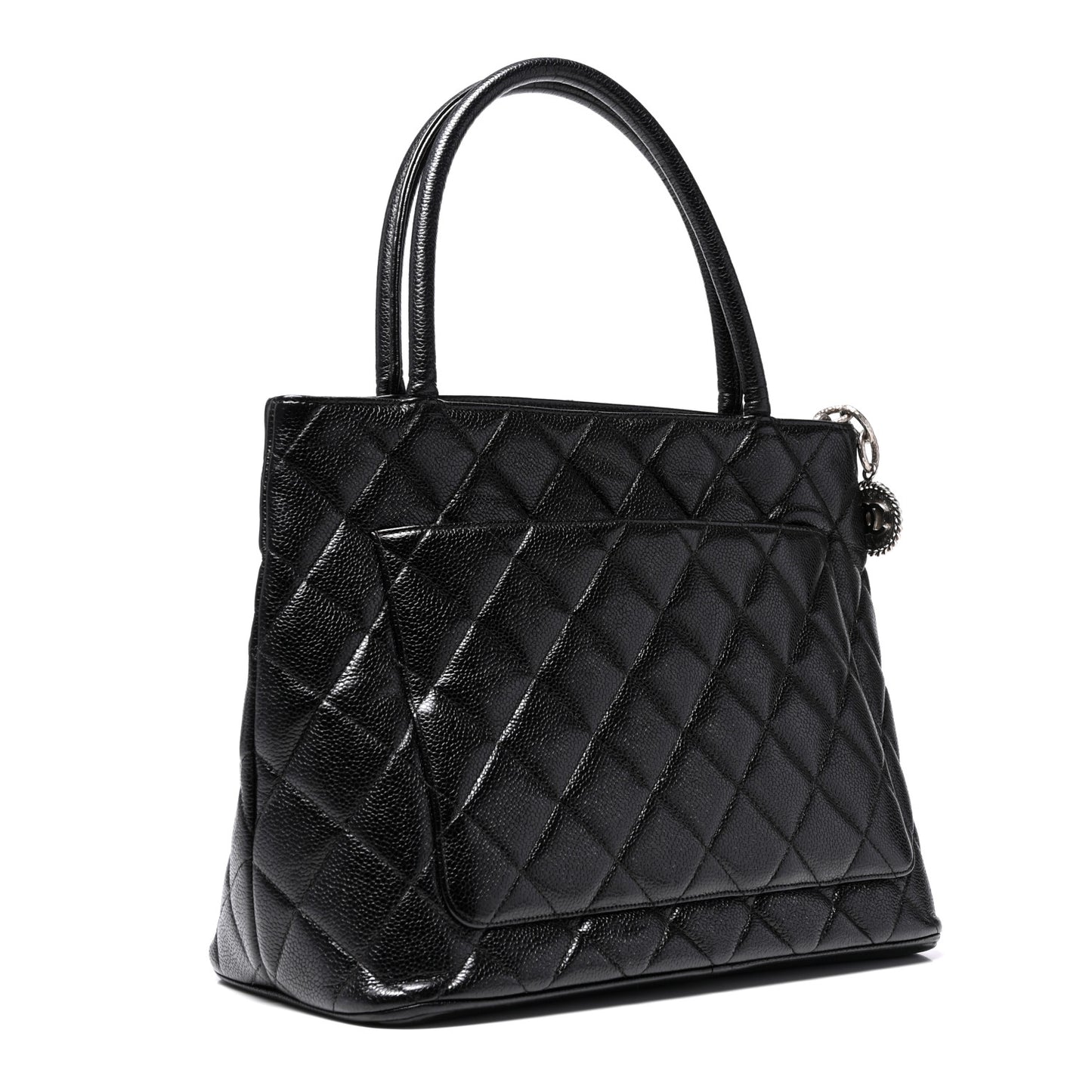 Caviar Quilted Medallion Tote Black