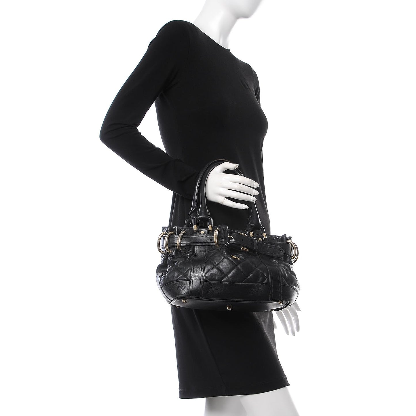 Calfskin Quilted Baby Beaton Black