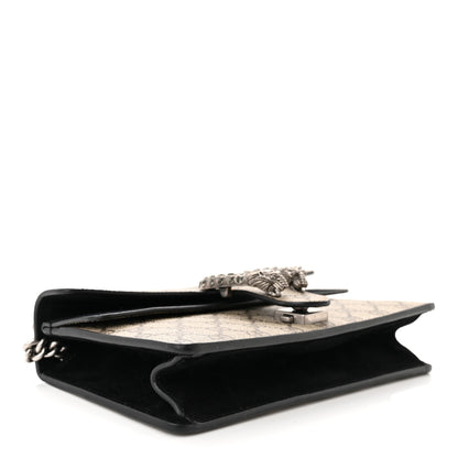 Gucci GG Supreme Monogram Suede Crystal Small Dionysus Shoulder Bag Beige Ebony Black 4 of 10
