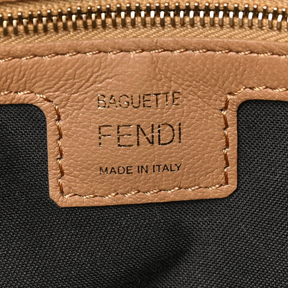 Fendi Nappa FF 1974 Embossed Baguette Miele Scuro 5 of 6