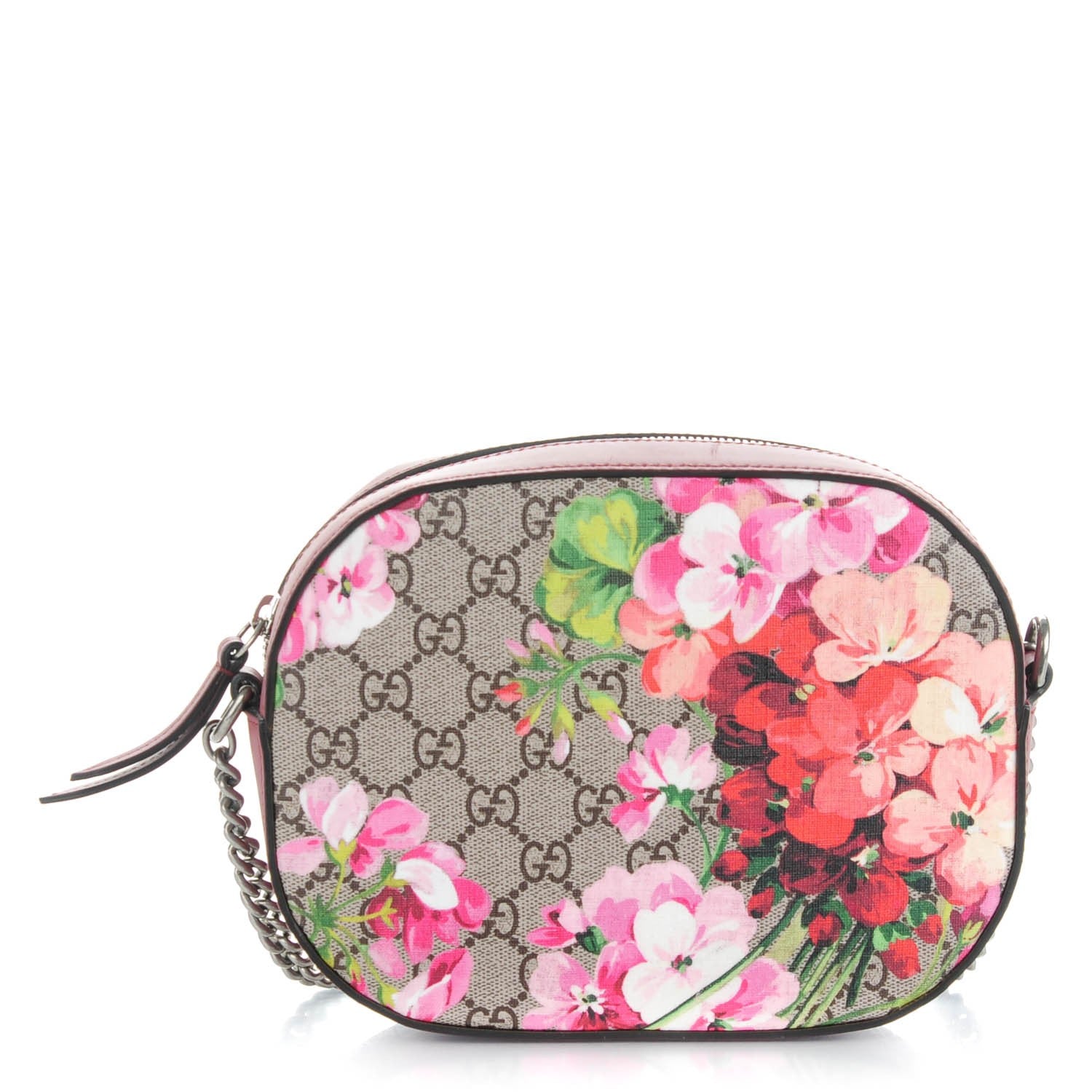 Gucci GG Supreme Monogram Blooms Mini Chain Shoulder Bag Beige Multicolor Dry Rose 1 of 7