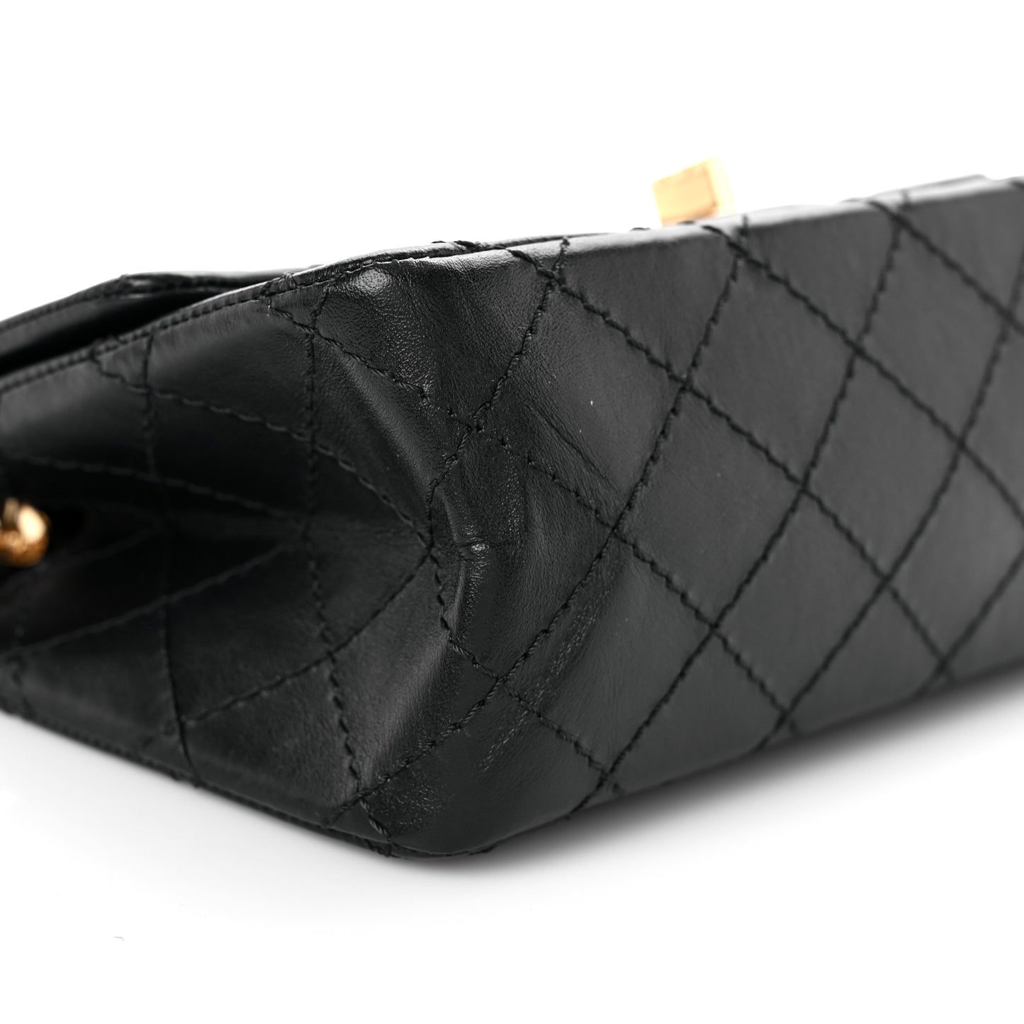 Aged Calfskin Quilted 2.55 Reissue Mini Flap Black