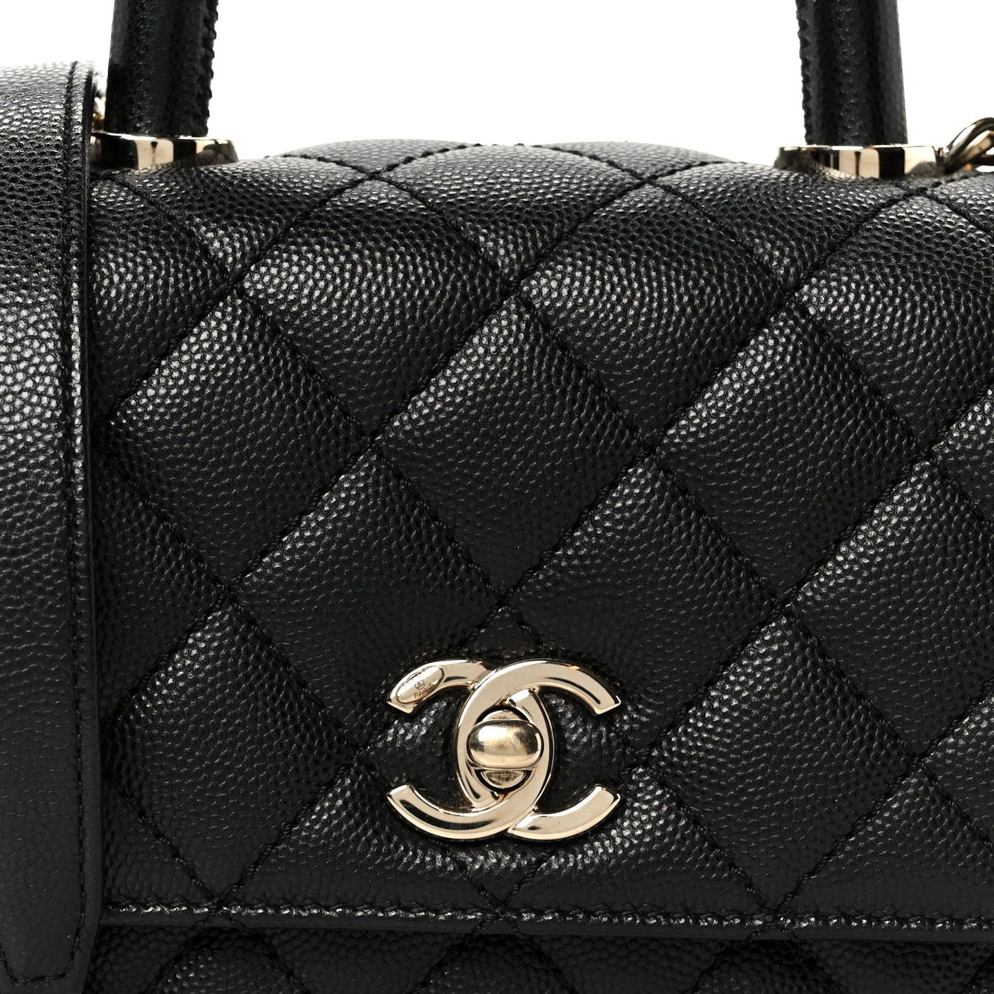 Caviar Quilted Extra Mini Coco Handle Flap Black