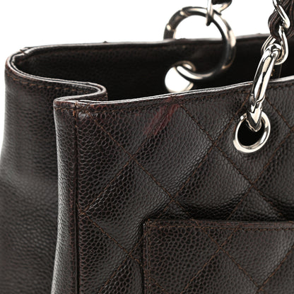 Chanel Caviar Quilted Grand Shopping Tote GST Dark Brown 10 of 12