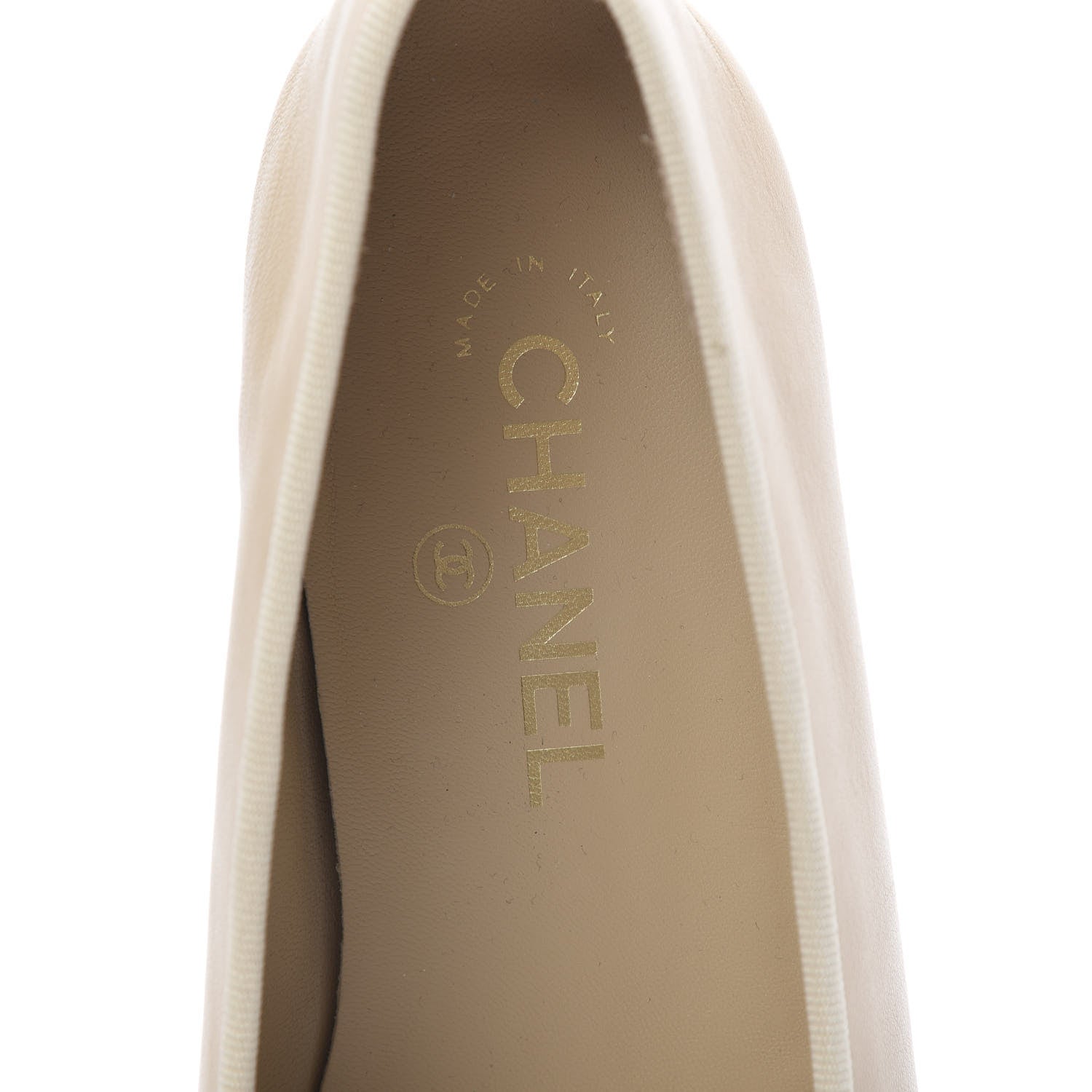 Chanel Lambskin CC Cap Toe Ballerina Flats 41 Beige Black 7 of 11