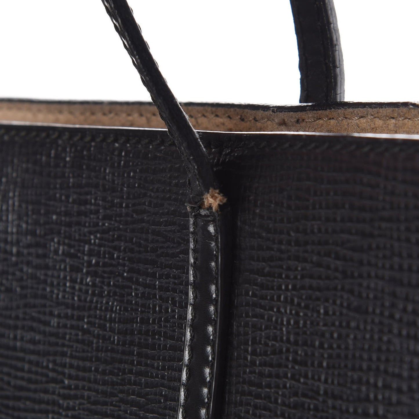 Textured Calfskin Miss Escape Tote Black