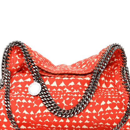 Stella McCartney Canvas Heart Print Small Falabella Fold Over Tote Red 7 of 9