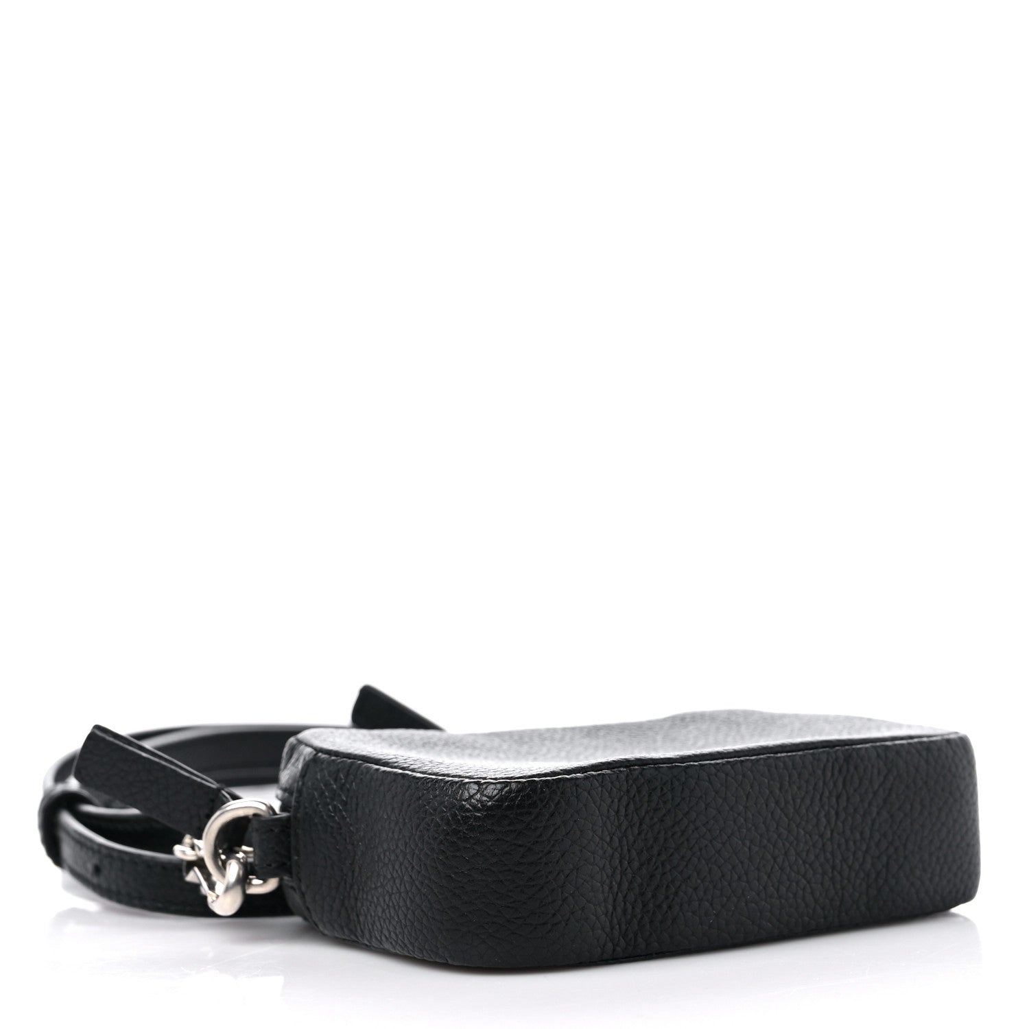 Balenciaga Grained Calfskin Logo Mini Cash Crossbody Pouch Black White 4 of 9