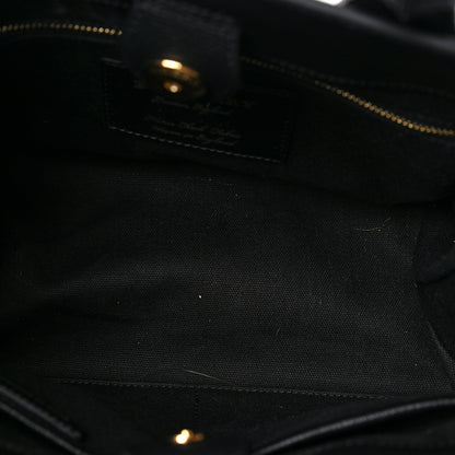 Burberry Derby Calfskin House Check Small Banner Tote Black 5 of 8
