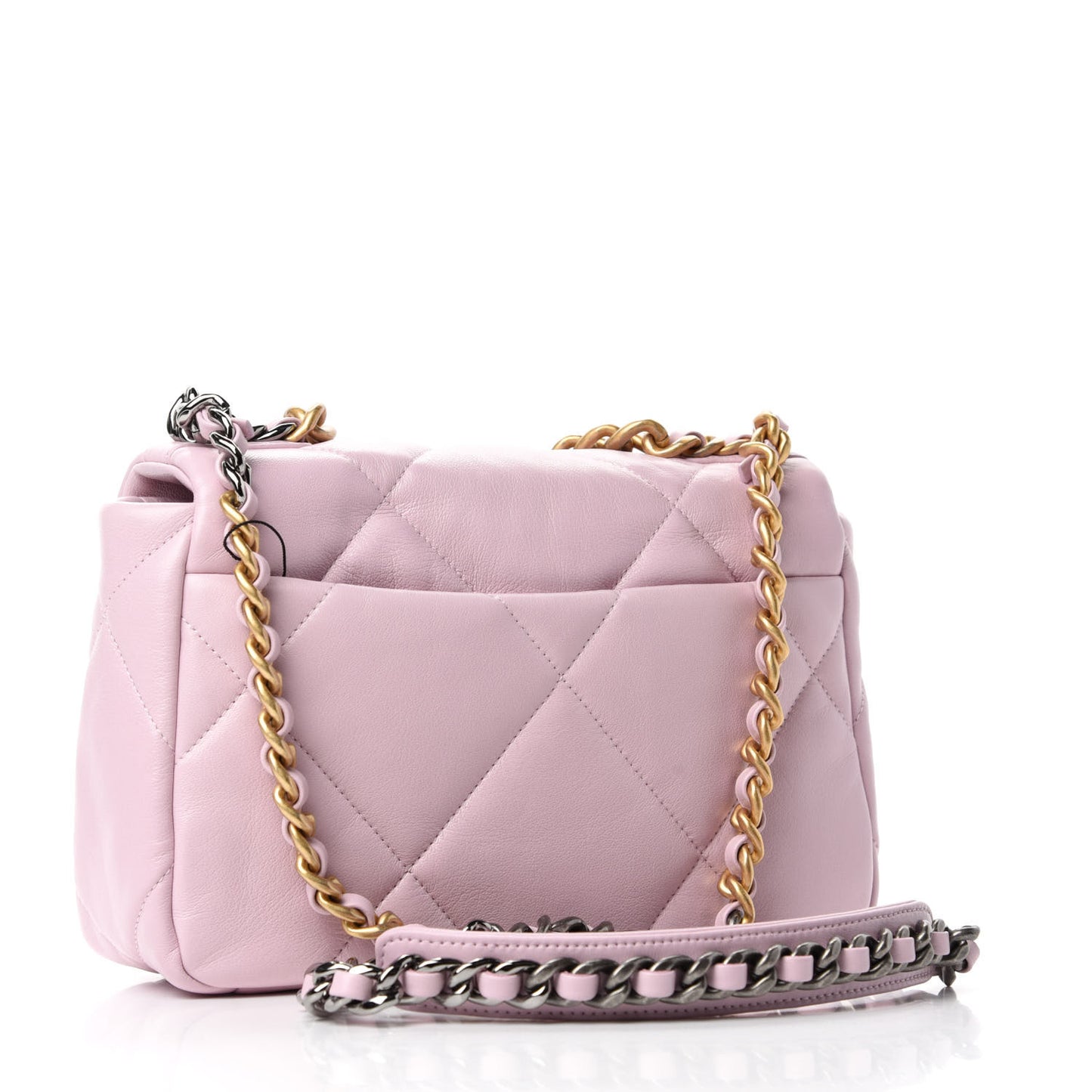 Lambskin Quilted Medium 19 Flap Light Pink