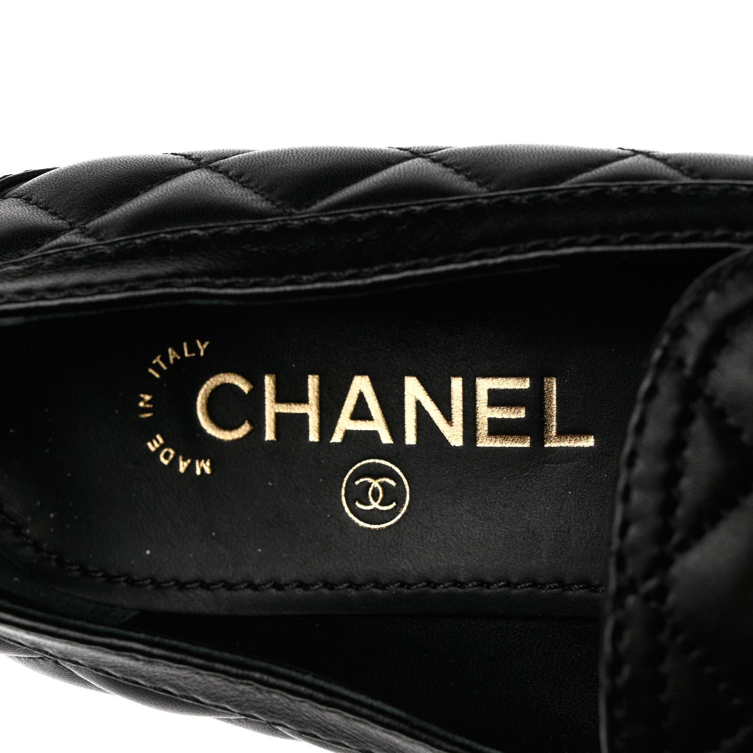Chanel Lambskin Quilted CC Heart Loafers 40 Black 7 of 8