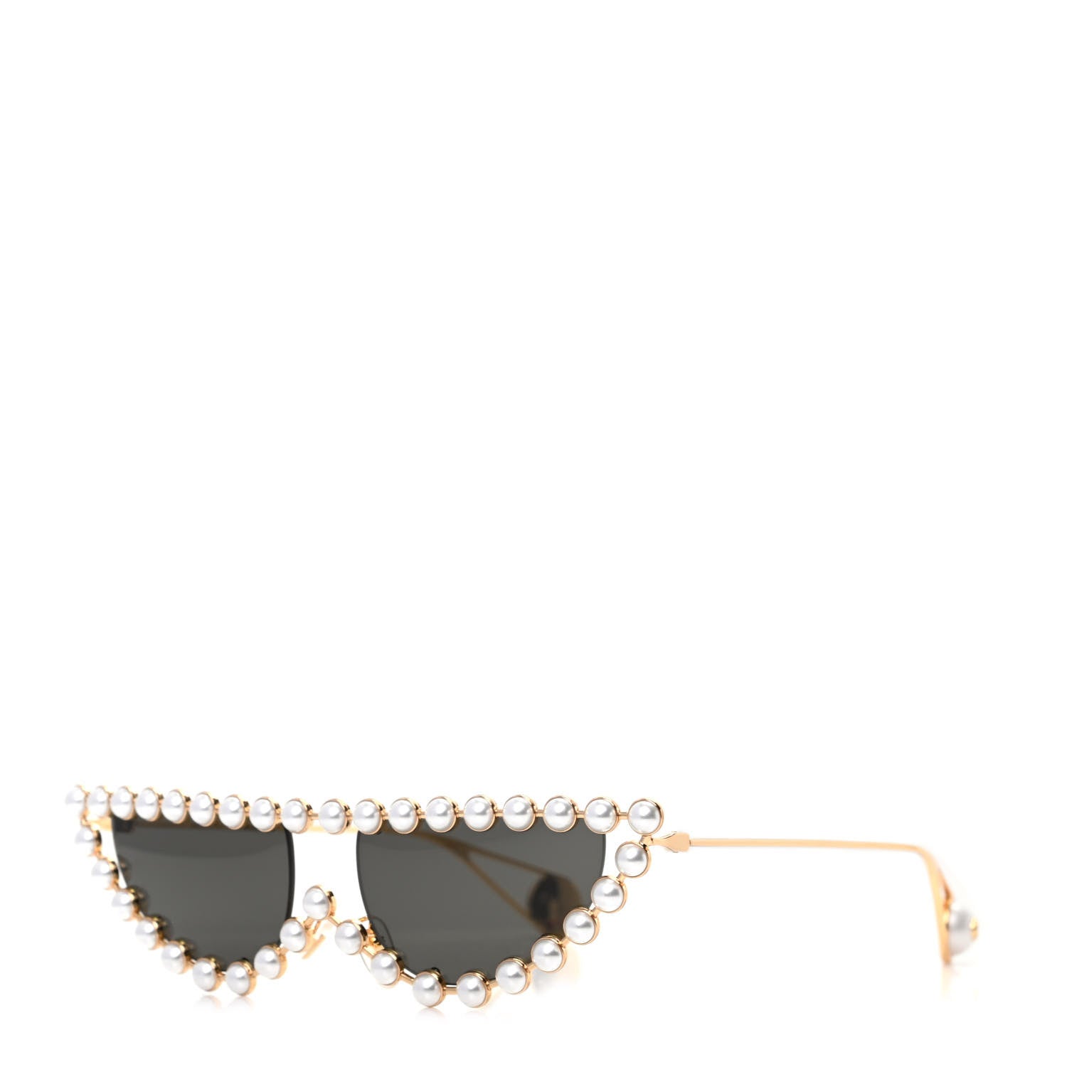 Gucci Metal Pearl Cat Eye Sunglasses GG0364S Gold 1 of 7
