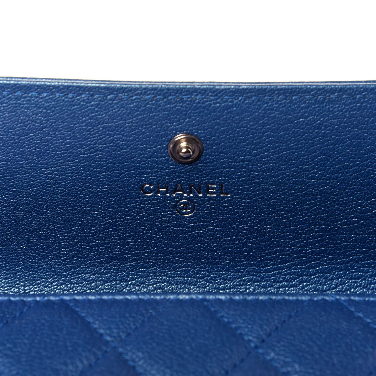Chanel Goatskin Quilted Boy Flap Wallet Blue 6 of 10