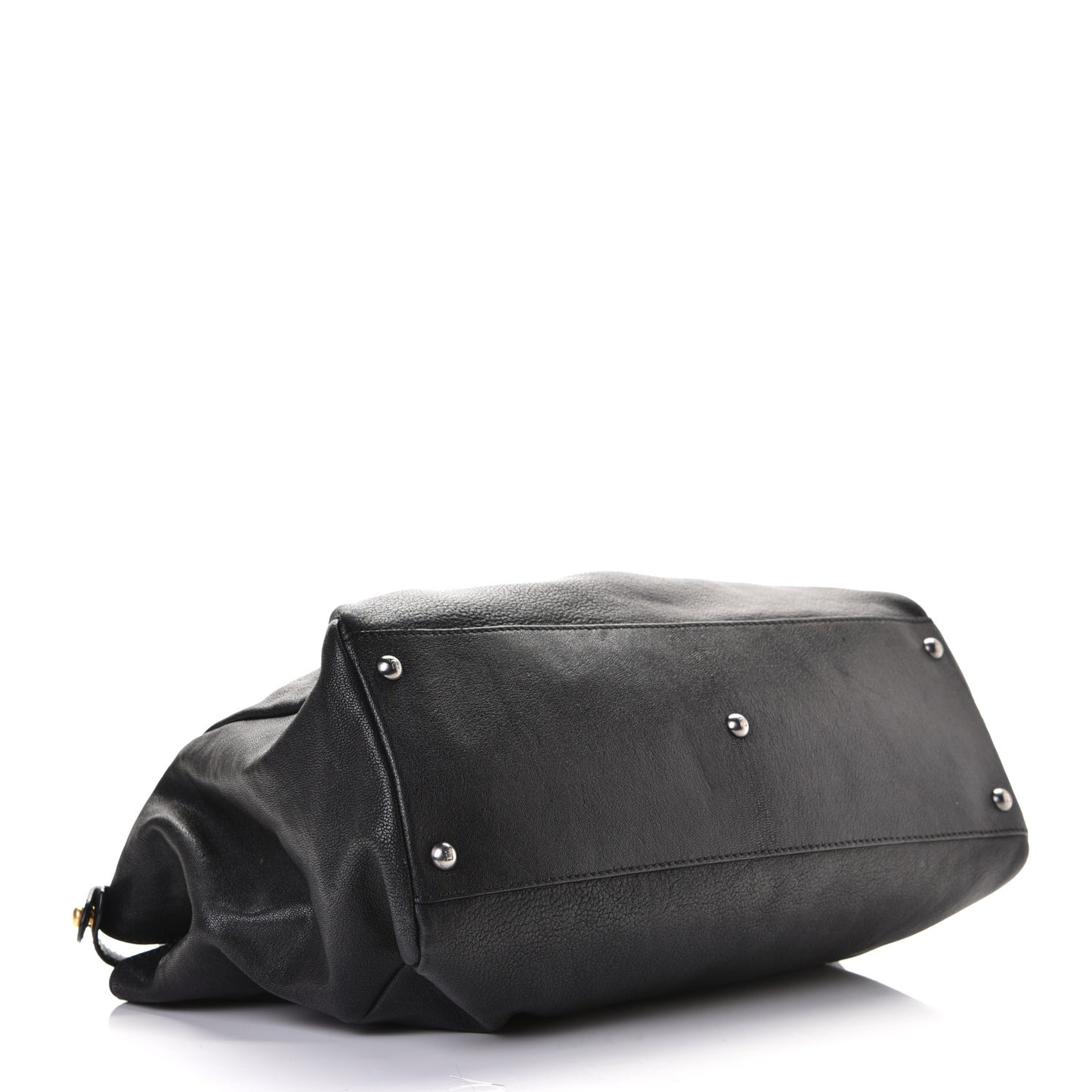 Goatskin Large Peekaboo Iconic Satchel Black