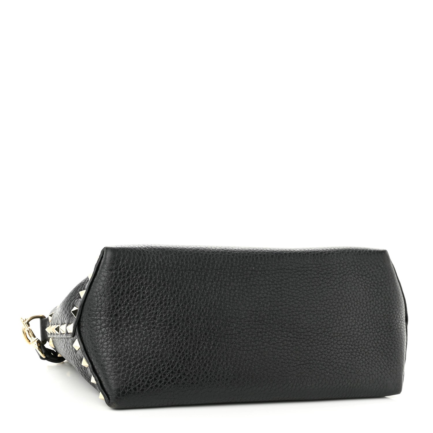 Valentino Garavani Pebbled Calfskin Medium Rockstud Top Handle Shoulder Bag Black 4 of 13