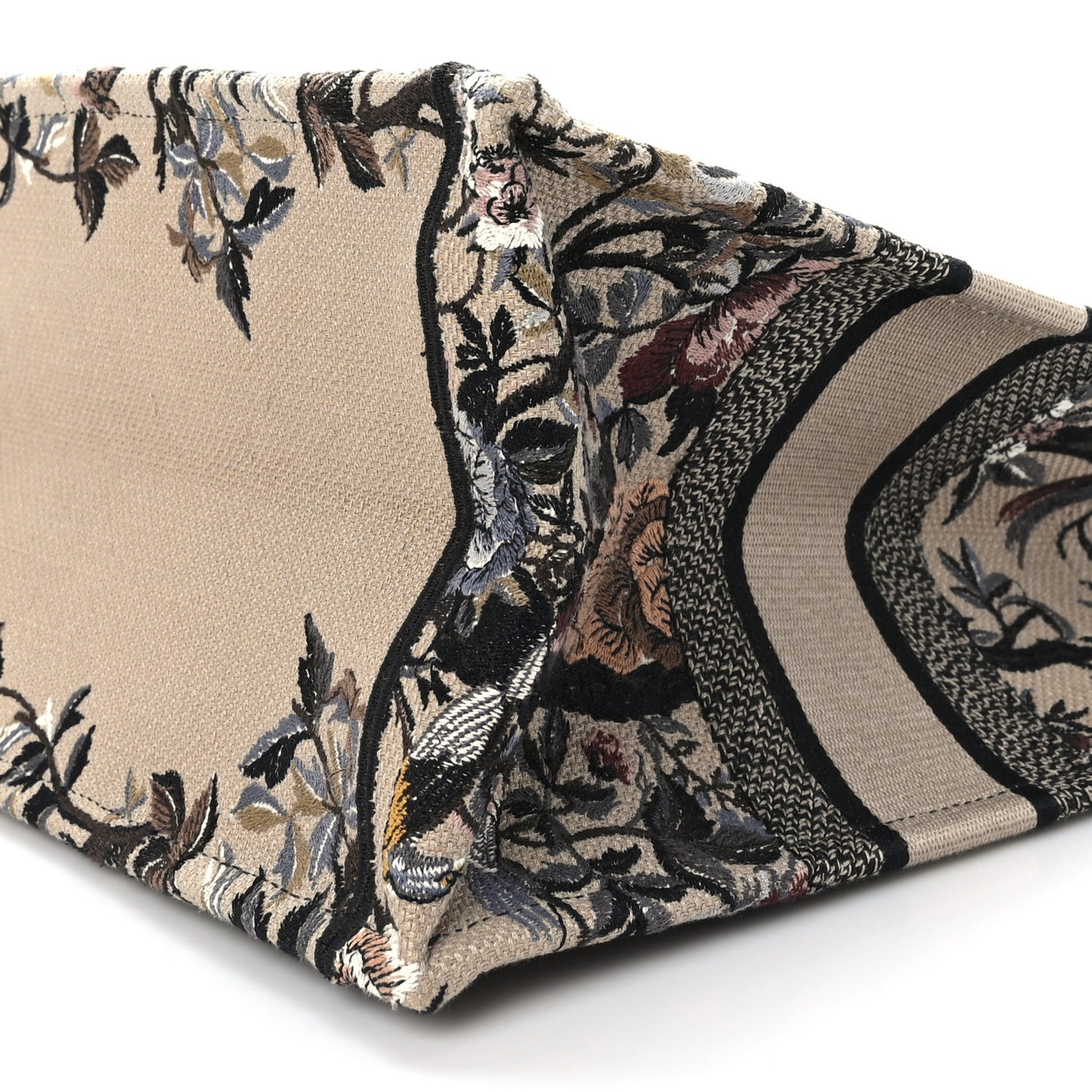 Christian Dior Canvas Embroidered Jardin D'Hiver Medium Book Tote Beige Multicolor 9 of 9