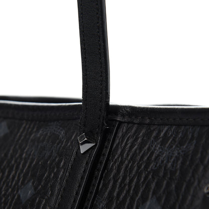 MCM Visetos Medium Anya Zip Top Shopper Tote Black 12 of 16