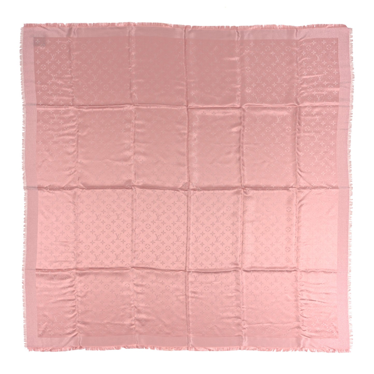 Silk Lurex Wool Monogram Shine Shawl Rose Velours