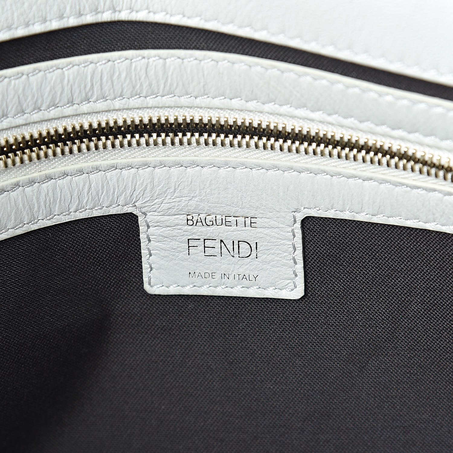 Fendi Nappa FF 1974 Embossed Large Baguette White 6 of 9