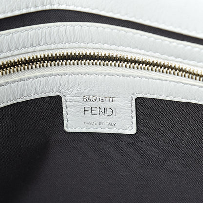 Fendi Nappa FF 1974 Embossed Large Baguette White 6 of 9