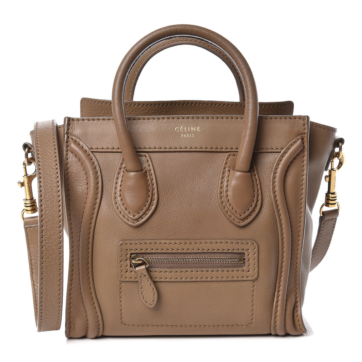 Smooth Calfskin Nano Luggage Camel