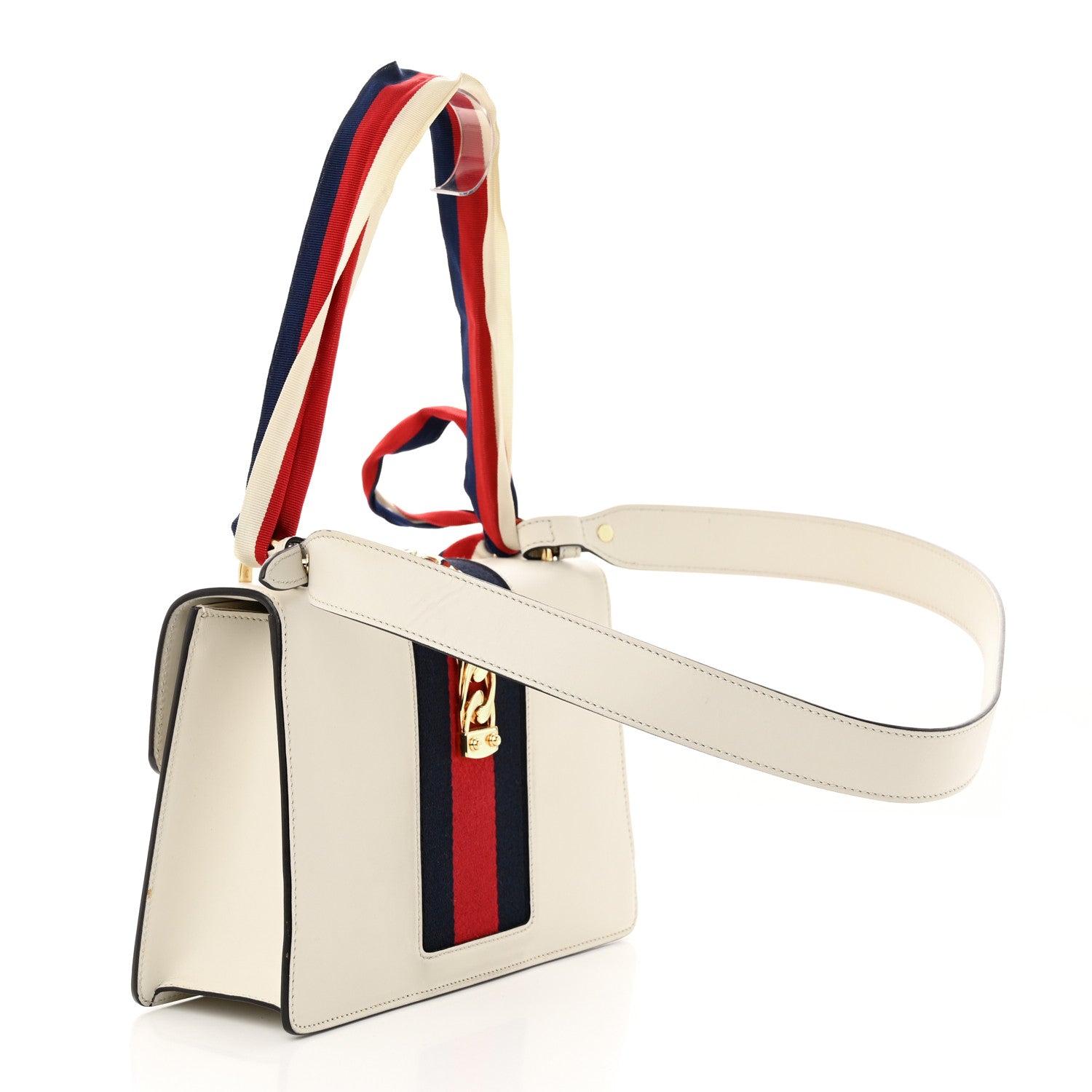 Gucci Calfskin Small Sylvie Shoulder Bag Off White 3 of 14