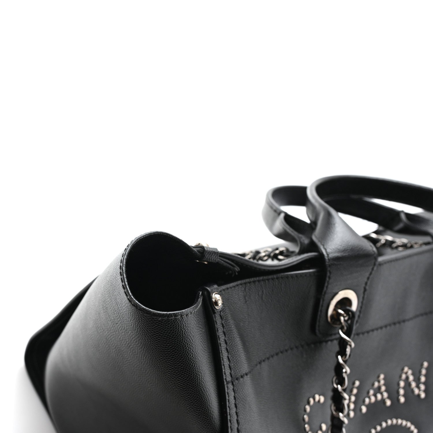 Chanel Caviar Medium Studded Deauville Tote Black 12 of 12