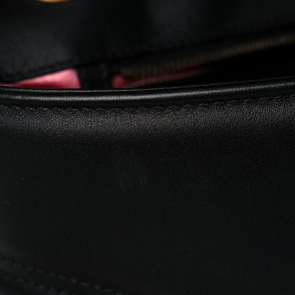 Gucci Calfskin Matelasse Medium GG Marmont Shoulder Bag Black White 19 of 24