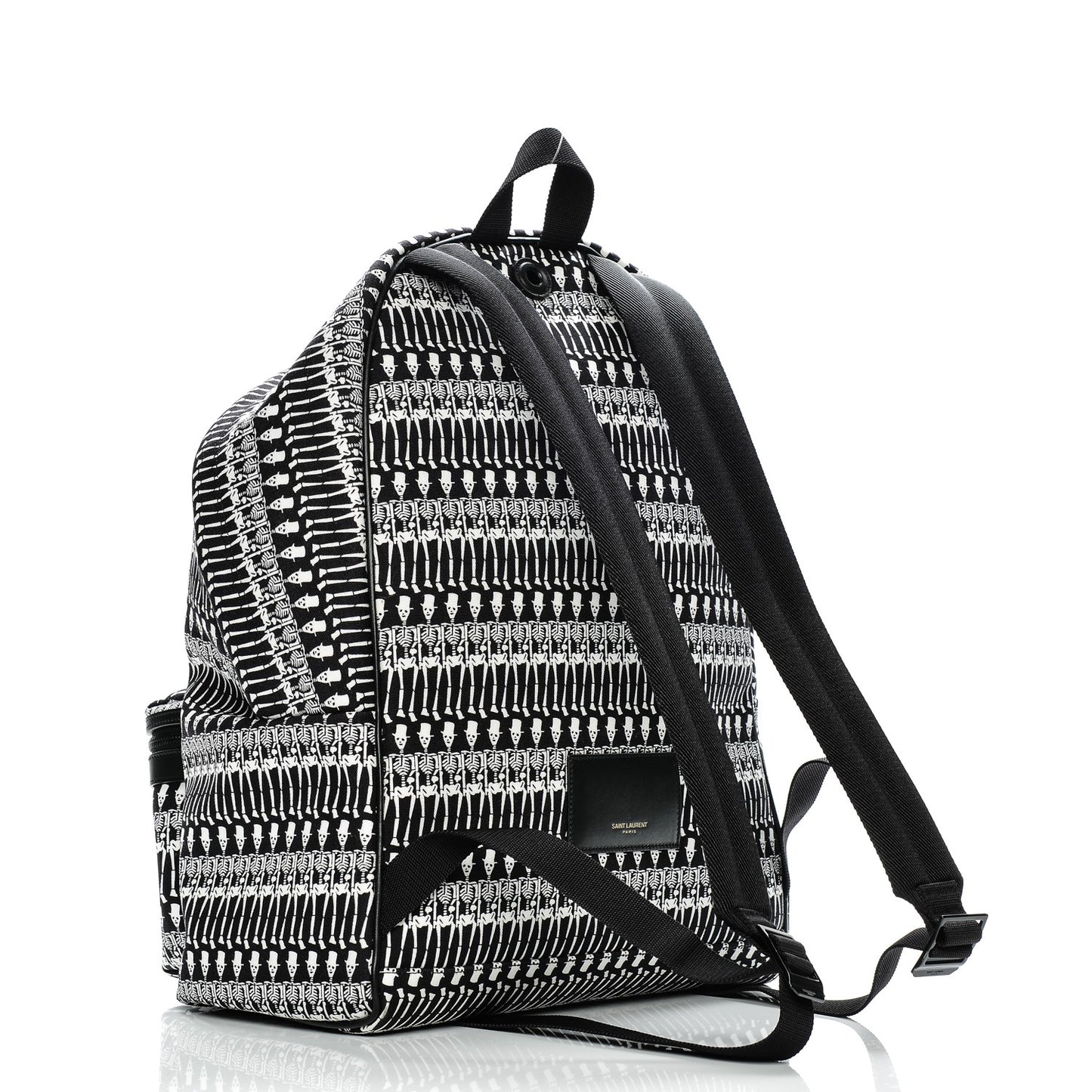 Nylon City Skeleton Print Backpack Black White