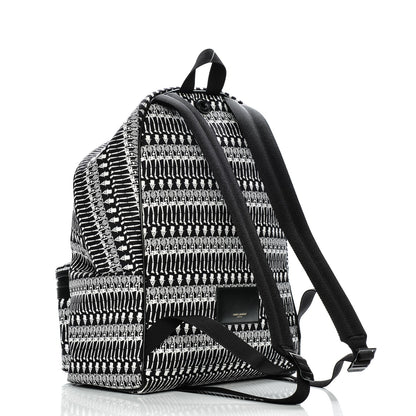 Saint Laurent Nylon City Skeleton Print Backpack Black White 3 of 9