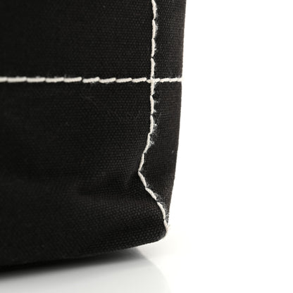 Chanel Canvas Square Stitched CC Small Tote Bag Black 18 of 19