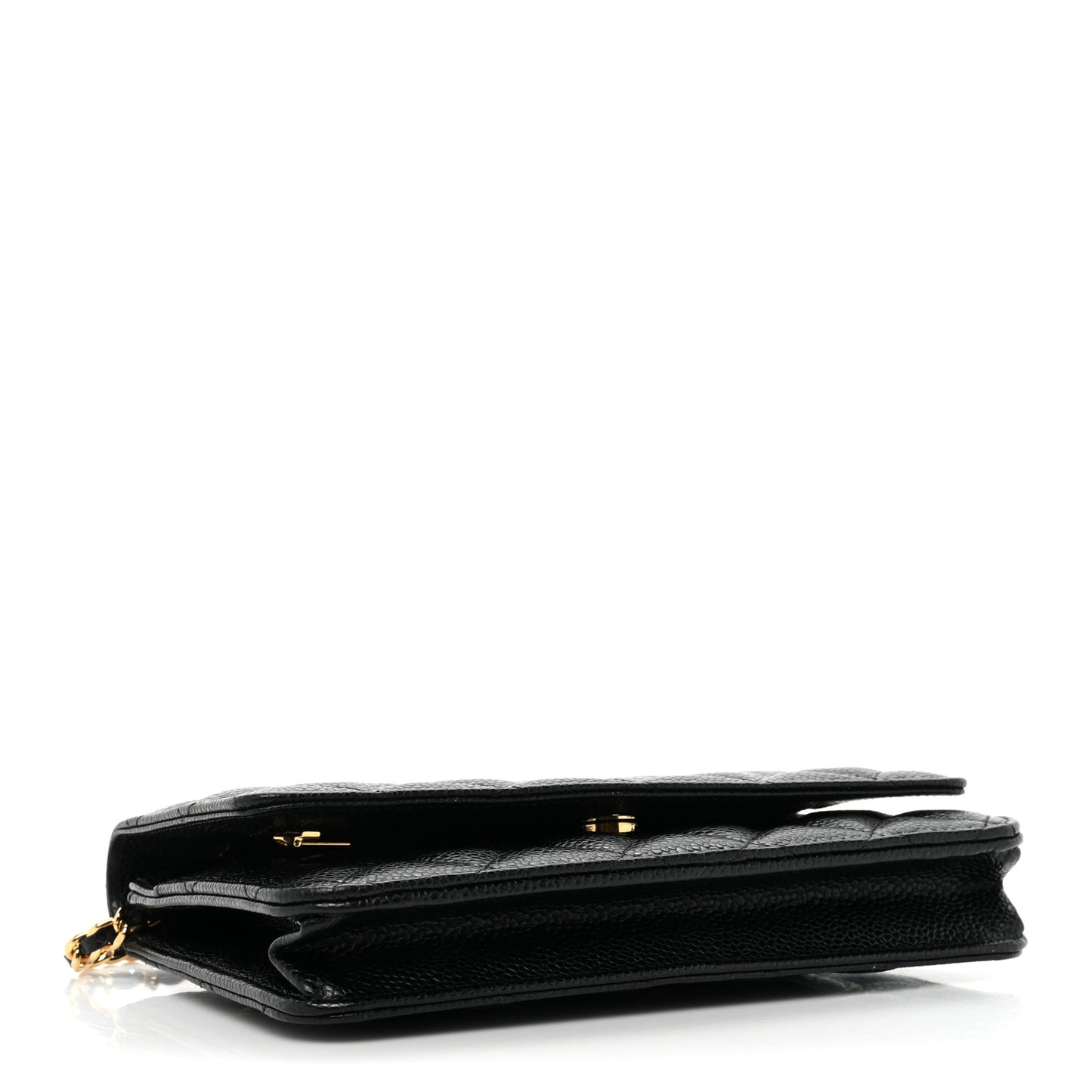 Caviar Quilted Wallet on Chain WOC Black
