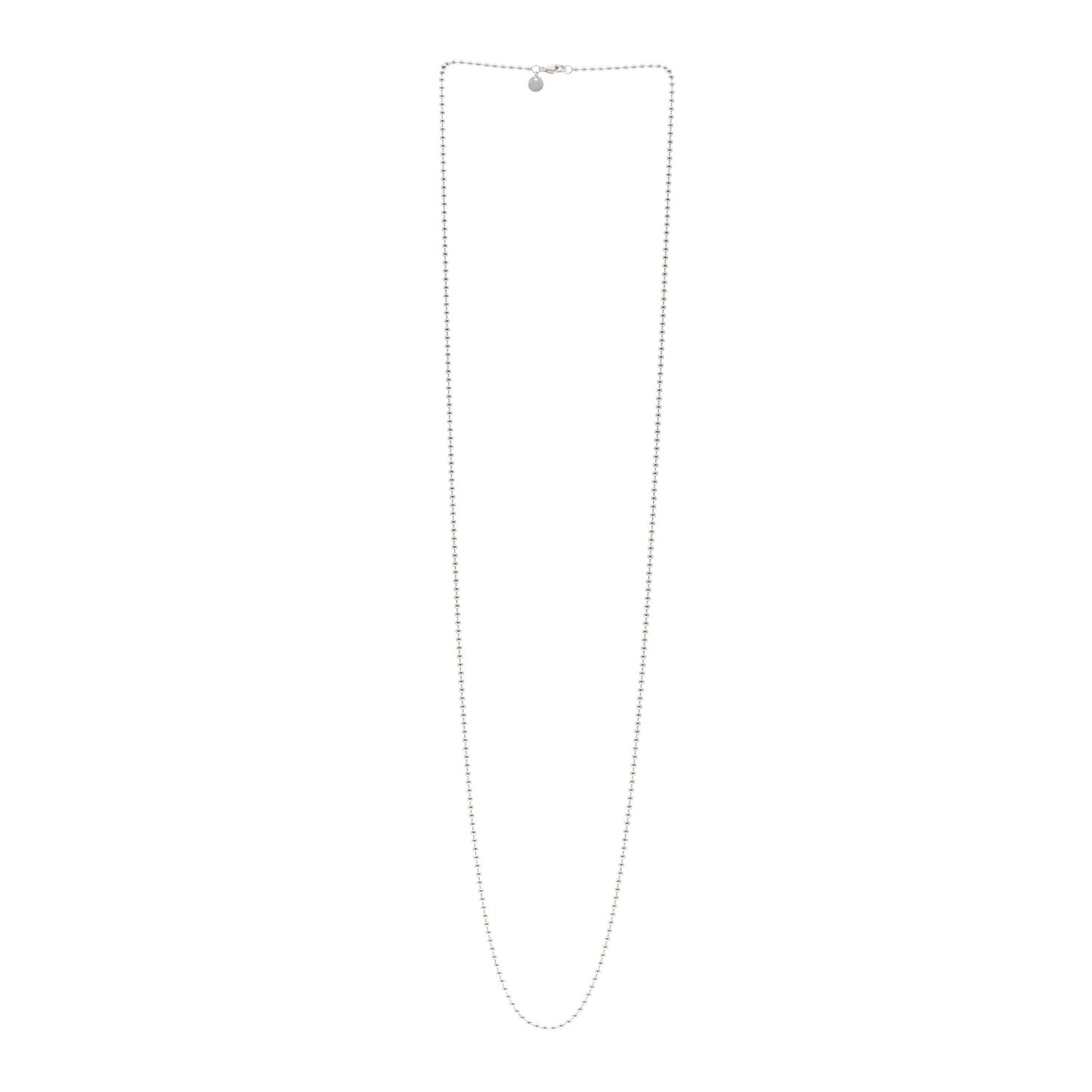Sterling Silver Bead Chain Necklace 34"