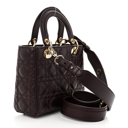Christian Dior Lambskin Cannage Small Lucky Badges My Lady Dior Burgundy 4 of 11